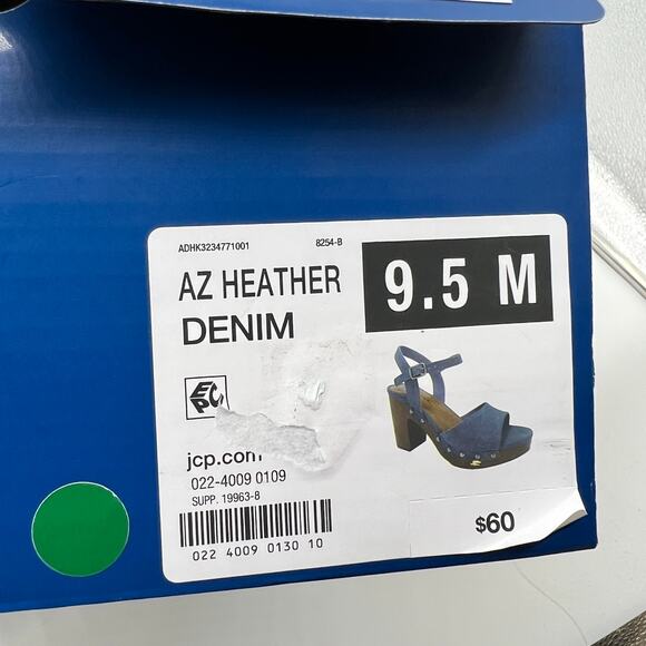 Arizona Jean Co Womens Heather Heeled Sandals Blue Denim Size 9.5M - Picture 13 of 15